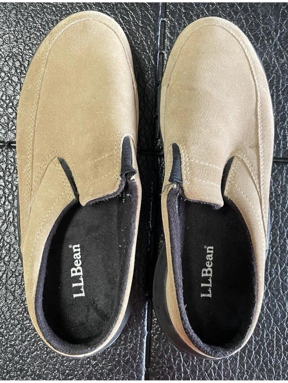 ll bean womens clogs 8.5 M Light Beige Leather Suede